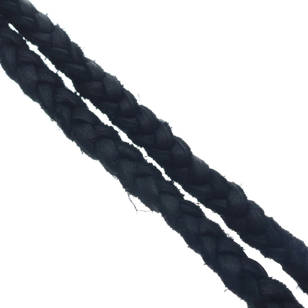 CHROME HEARTS(クロムハーツ) CH CRS SML CL スモールCHクロス クリンプト レザーブレイド ネックレス シルバー/ブラック BCA217