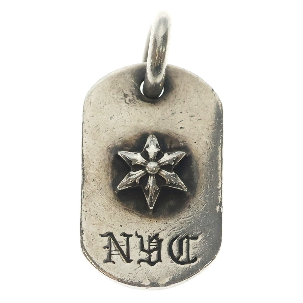 CHROME HEARTS(クロムハーツ) RAISED DOGTAG レイズドドッグタグ NYC限定スターチャームシルバーネックレストップ
