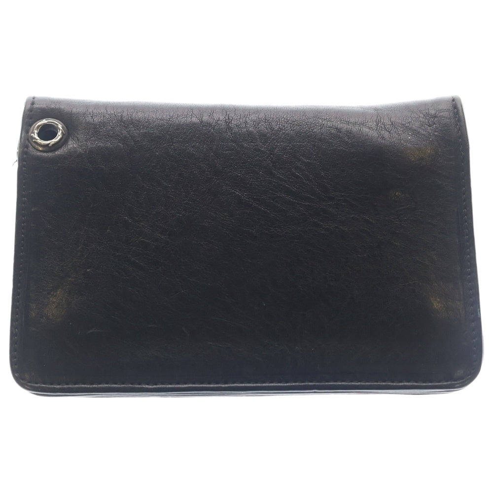CHROME HEARTS(クロムハーツ) 2ZIP 2ジップ クロスボールボタンレザーウォレット 財布 ブラック BCA363