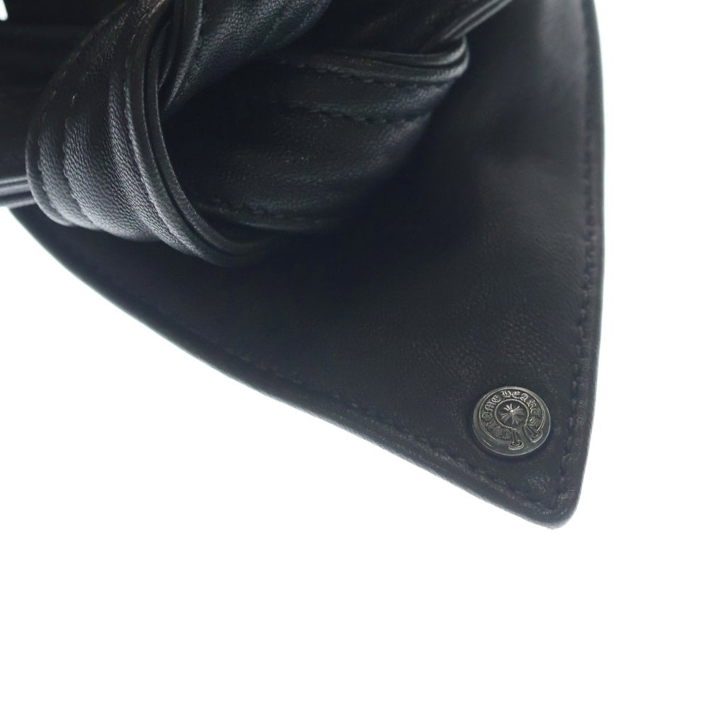 CHROME HEARTS(クロムハーツ) クロスパッチレザーバンダナ巻きキャップ ドゥーラグ ブラック