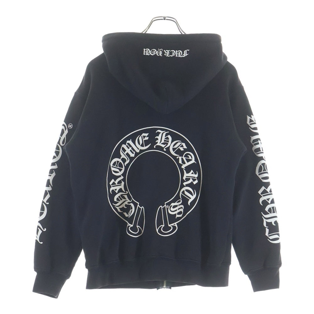 CHROME HEARTS(クロムハーツ) THRML HD ZIP 裏地サーマルジップ バックホースシュー アームロゴプリントジップパーカー