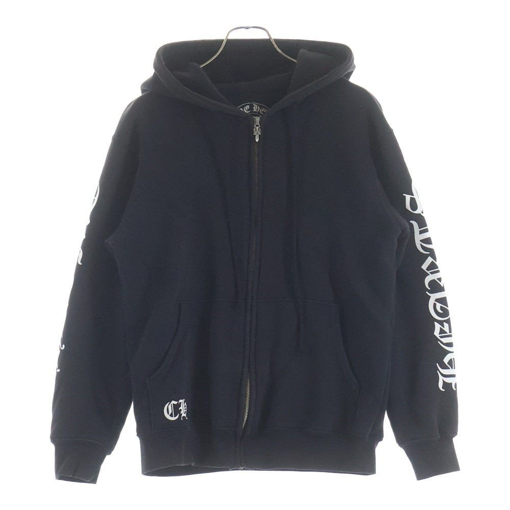 CHROME HEARTS(クロムハーツ) THRML HD ZIP 裏地サーマルジップ バックホースシュー アームロゴプリントジップパーカー