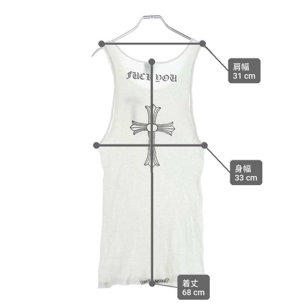 CHROME HEARTS(クロムハーツ) OLD FUCK YOU TANK TOP バックCHクロスプリント ファックユー タンクトップ ノースリーブ