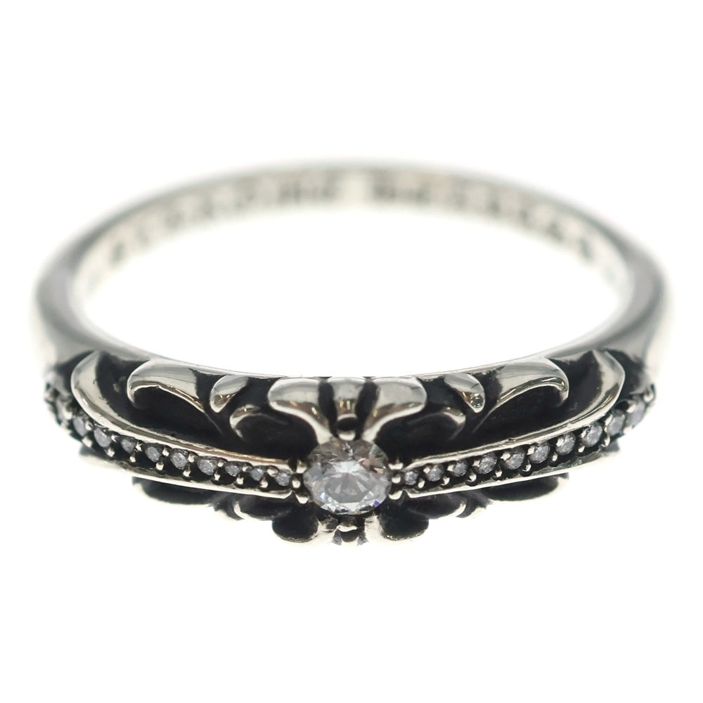 CHROME HEARTS(クロムハーツ) BABY CLSC P D ベイビークラシックフローラルクロス PAVEダイヤ リング シルバー