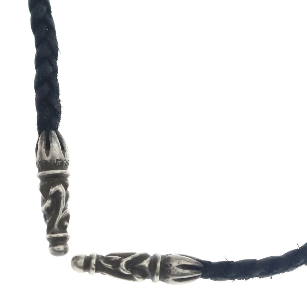CHROME HEARTS(クロムハーツ) LEATHER BRAID スクロールレザーブレード シルバーネックレス