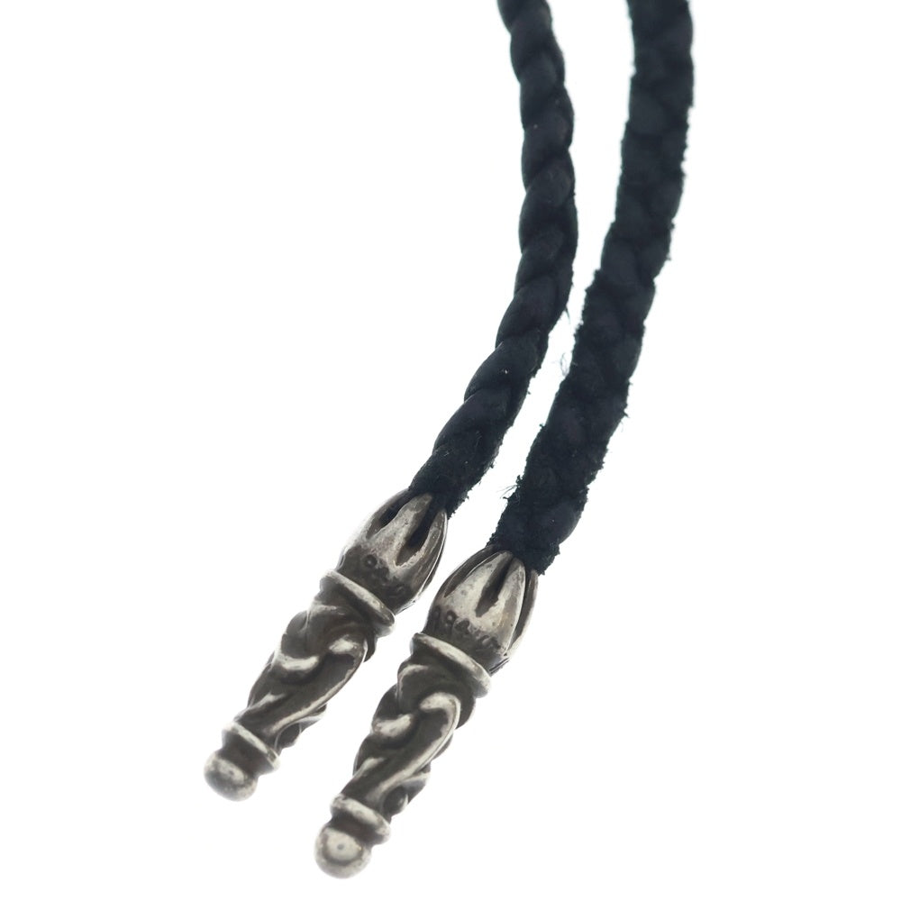 CHROME HEARTS(クロムハーツ) LEATHER BRAID スクロールレザーブレード シルバーネックレス