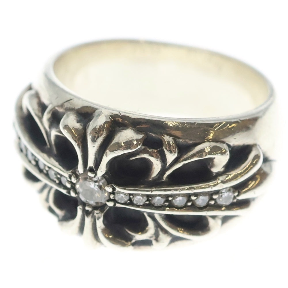 CHROME HEARTS(クロムハーツ) FLRL CRS P DMND フローラルクロス PAVEダイヤ シルバーリング