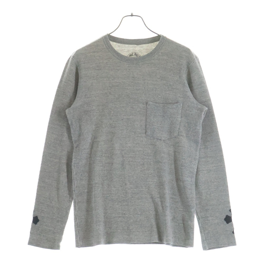 CHROME HEARTS(クロムハーツ) OLD Thermal L/S 袖クロスパッチ付きサーマル クルーネック長袖Tシャツ