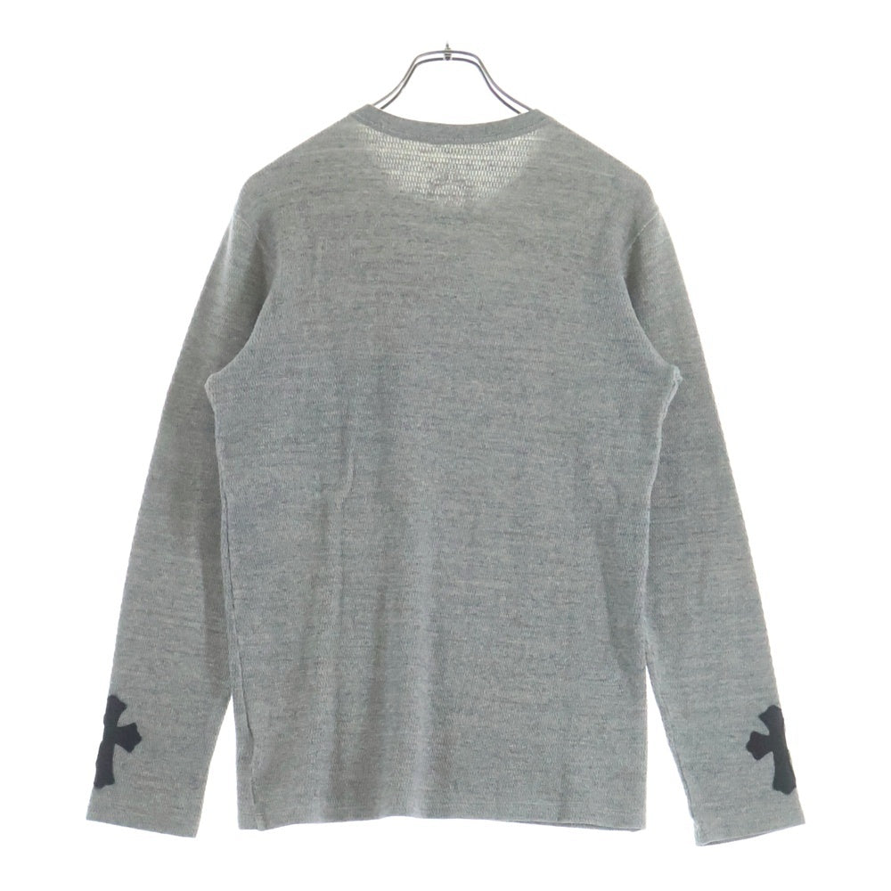 CHROME HEARTS(クロムハーツ) OLD Thermal L/S 袖クロスパッチ付きサーマル クルーネック長袖Tシャツ
