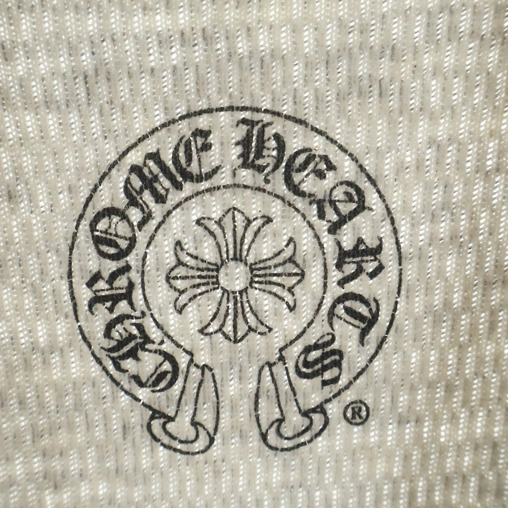CHROME HEARTS(クロムハーツ) OLD Thermal L/S 袖クロスパッチ付きサーマル クルーネック長袖Tシャツ