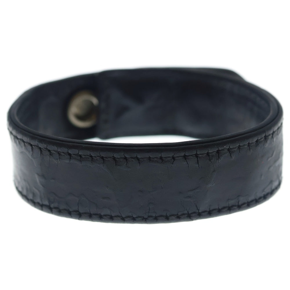 CHROME HEARTS(クロムハーツ) 3BTN 2SNP L&T リップアンドタン 3ボタン2スナップ レザーブレスレット ブラック/シルバー