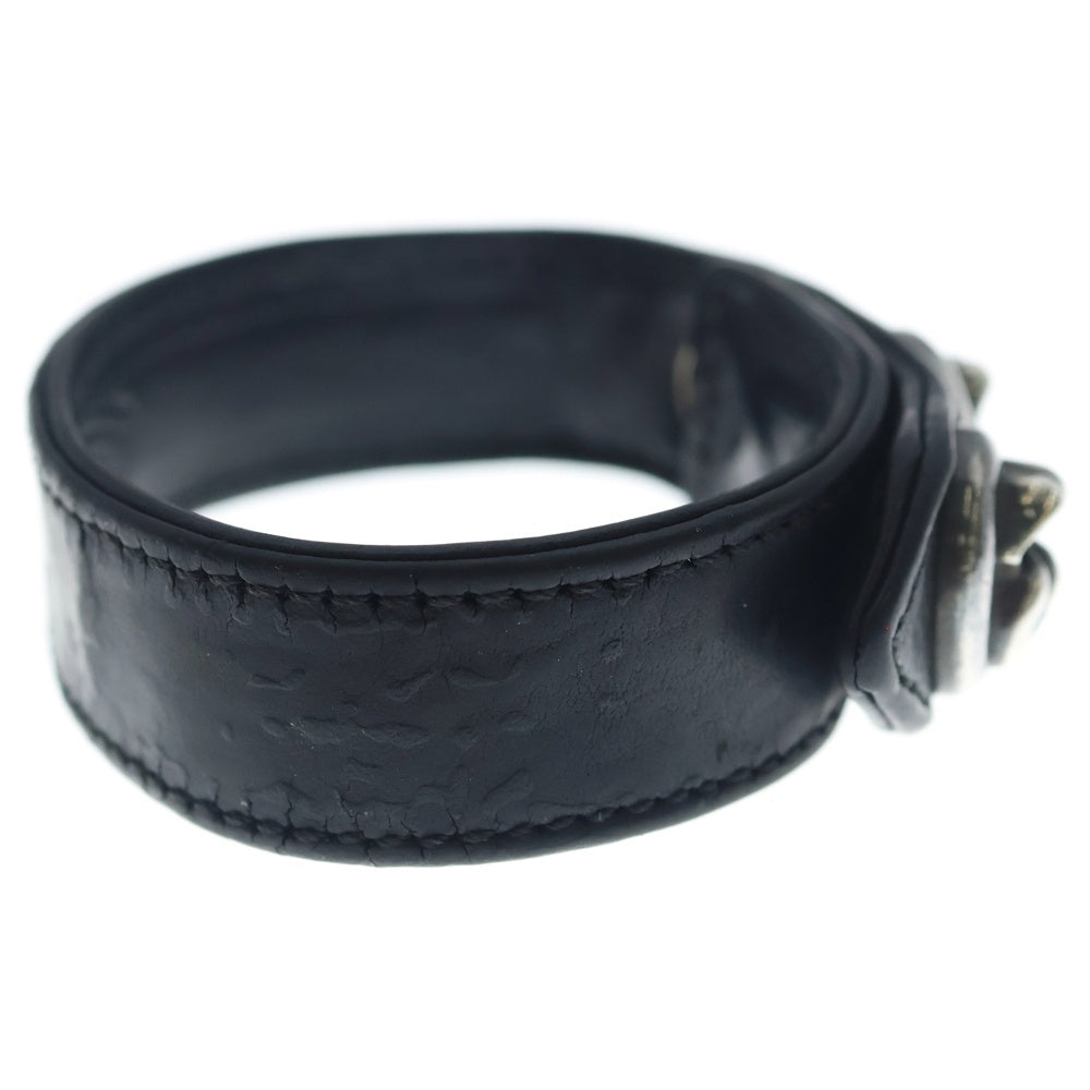 CHROME HEARTS(クロムハーツ) 3BTN 2SNP L&T リップアンドタン 3ボタン2スナップ レザーブレスレット ブラック/シルバー
