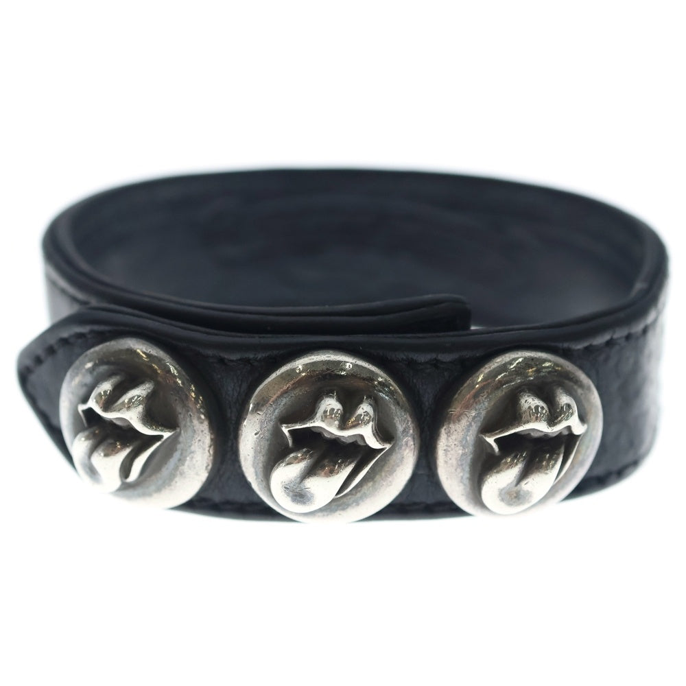 CHROME HEARTS(クロムハーツ) 3BTN 2SNP L&T リップアンドタン 3ボタン2スナップ レザーブレスレット ブラック/シルバー