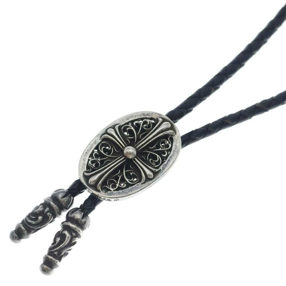 CHROME HEARTS(クロムハーツ) BOLOTIE OVALTINY タイニークラシックオーバルクロス ループタイ シルバー/ブラック BCA209