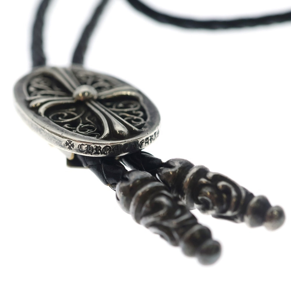 CHROME HEARTS(クロムハーツ) BOLOTIE OVALTINY タイニークラシックオーバルクロス ループタイ シルバー/ブラック BCA209