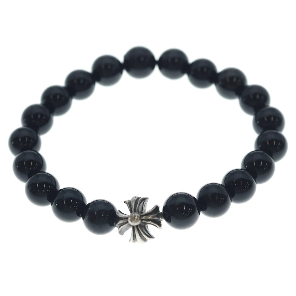 CHROME HEARTS(クロムハーツ) 8mm BEAD CHプラスボール 8mmビーズブレスレット ブラック/シルバー