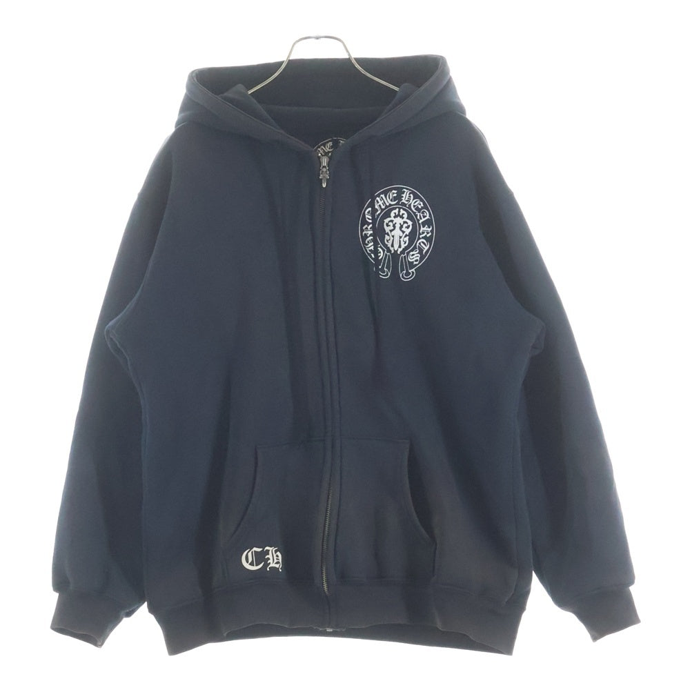 CHROME HEARTS(クロムハーツ) OLD SWTSHRT HD ZIP オールド アメリカンフラッグ 星条旗 ホースシュープリント 裏地サーマル ジップアップパーカー
