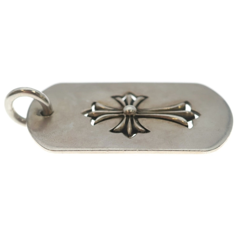 CHROME HEARTS(クロムハーツ) D TAG LRG TNY CRS カットアウトタイニーCHクロス ラージドッグタグ ネックレストップ シルバー