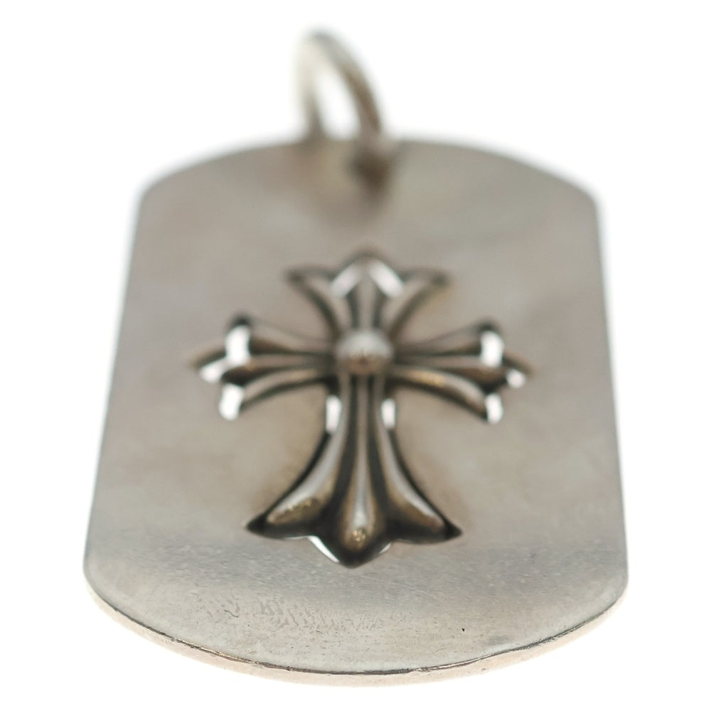 CHROME HEARTS(クロムハーツ) D TAG LRG TNY CRS カットアウトタイニーCHクロス ラージドッグタグ ネックレストップ シルバー
