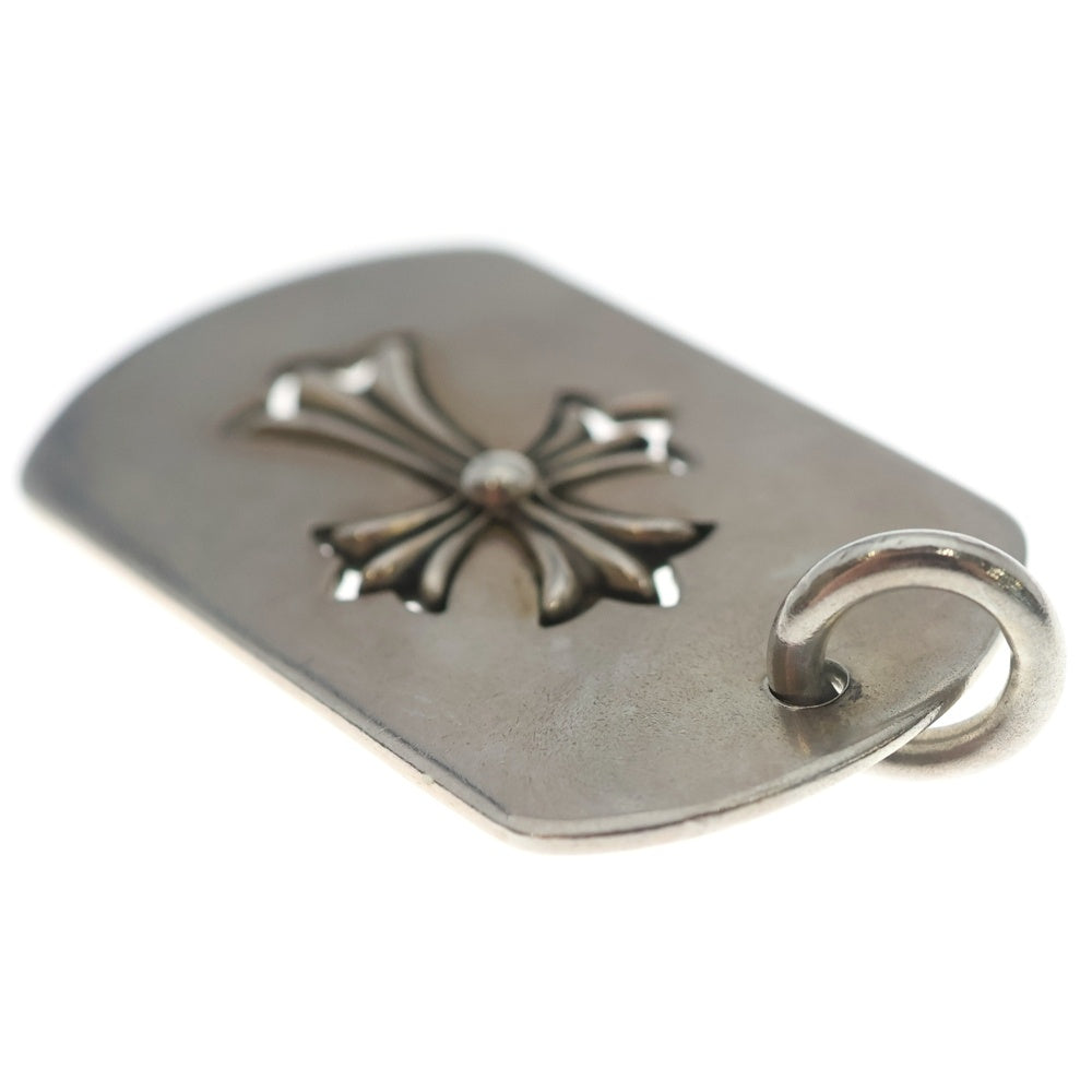 CHROME HEARTS(クロムハーツ) D TAG LRG TNY CRS カットアウトタイニーCHクロス ラージドッグタグ ネックレストップ シルバー