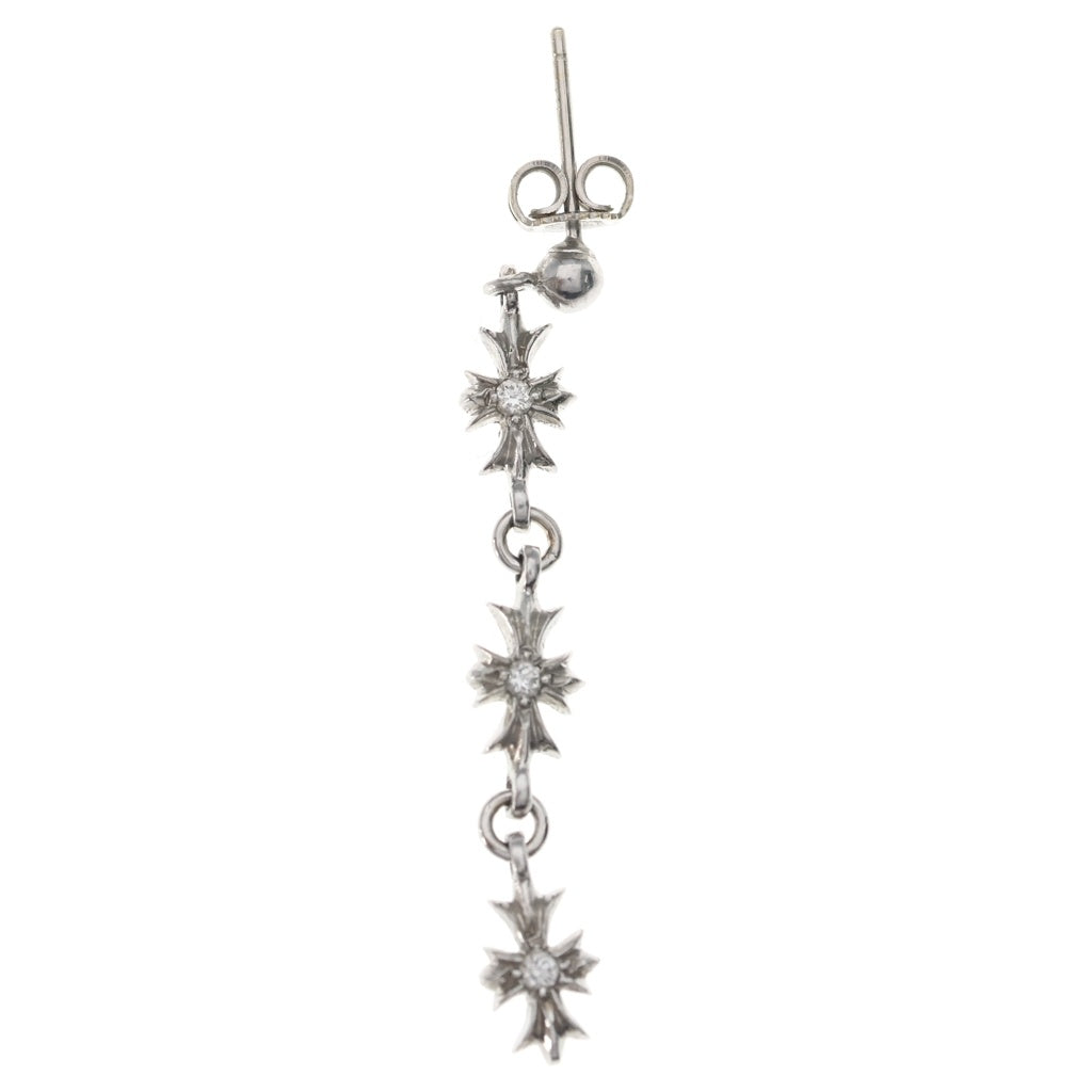 CHROME HEARTS(クロムハーツ) 18KWG TINY E CH PLS 3 タイニーECHプラス3ドロップ 3ダイヤ ピアス ホワイトゴールド