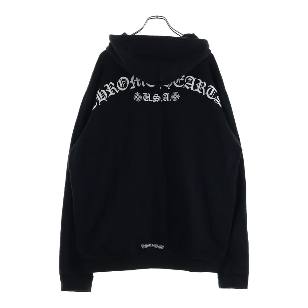 CHROME HEARTS(クロムハーツ) SWTSHRT HD ZIP Tバー ダガージップ バックアーチ ロゴジップ フーディ パーカー ブラック