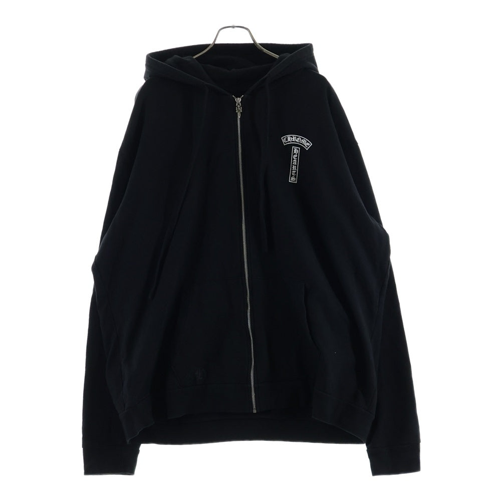 CHROME HEARTS(クロムハーツ) SWTSHRT HD ZIP Tバー ダガージップ バックアーチ ロゴジップ フーディ パーカー ブラック