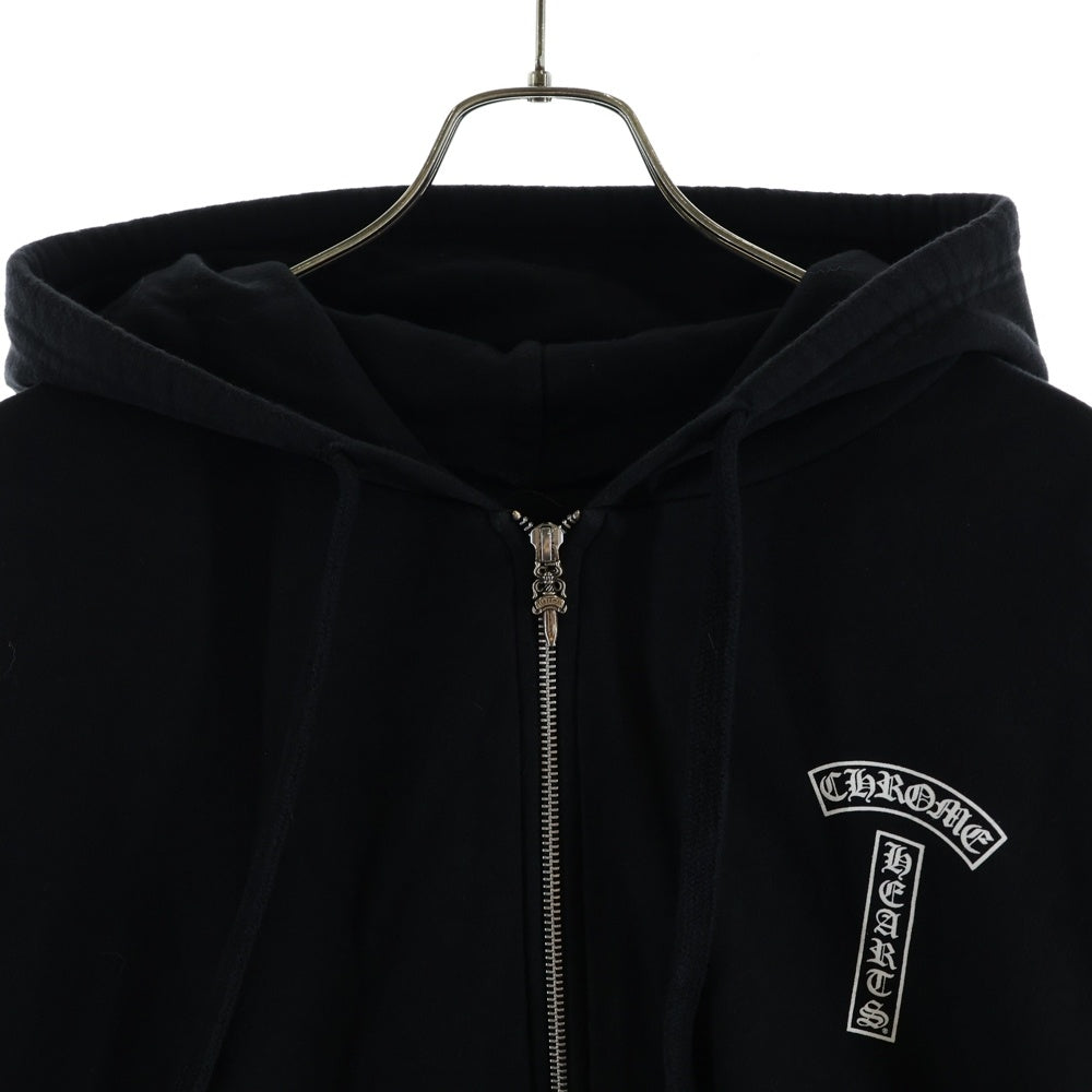 CHROME HEARTS(クロムハーツ) SWTSHRT HD ZIP Tバー ダガージップ バックアーチ ロゴジップ フーディ パーカー ブラック