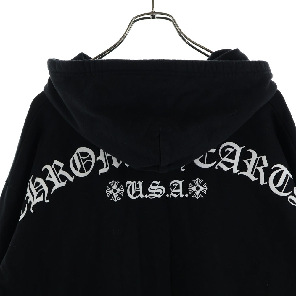 CHROME HEARTS(クロムハーツ) SWTSHRT HD ZIP Tバー ダガージップ バックアーチ ロゴジップ フーディ パーカー ブラック