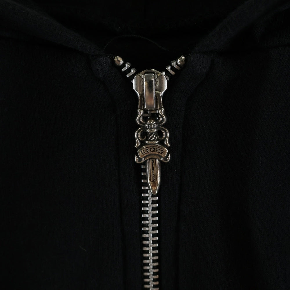 CHROME HEARTS(クロムハーツ) SWTSHRT HD ZIP Tバー ダガージップ バックアーチ ロゴジップ フーディ パーカー ブラック