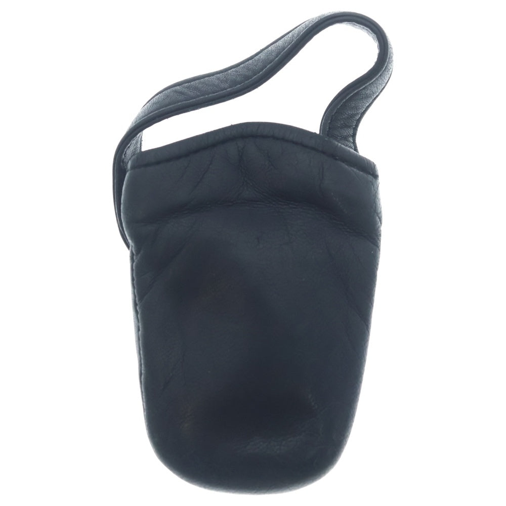 CHROME HEARTS(クロムハーツ) PHONE POUCH BSフレア装飾レザー携帯ケース ブラック/シルバー