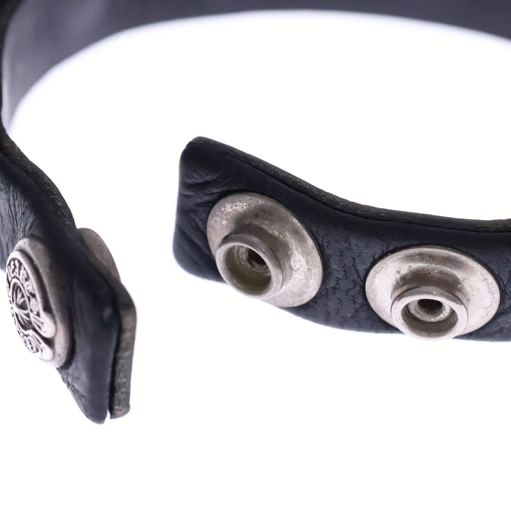 CHROME HEARTS(クロムハーツ) SPACED ZERO BLACK LEATHER PYRAMID STUDS ピラミッドスタッズ レザーブレスレット
