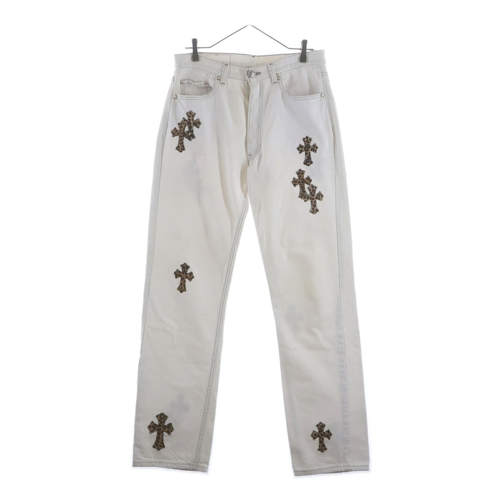 CHROME HEARTS(クロムハーツ) U VNTG JEAN WHT RED TAB クロスパッチ付きウォッシュド501デニムパンツ
