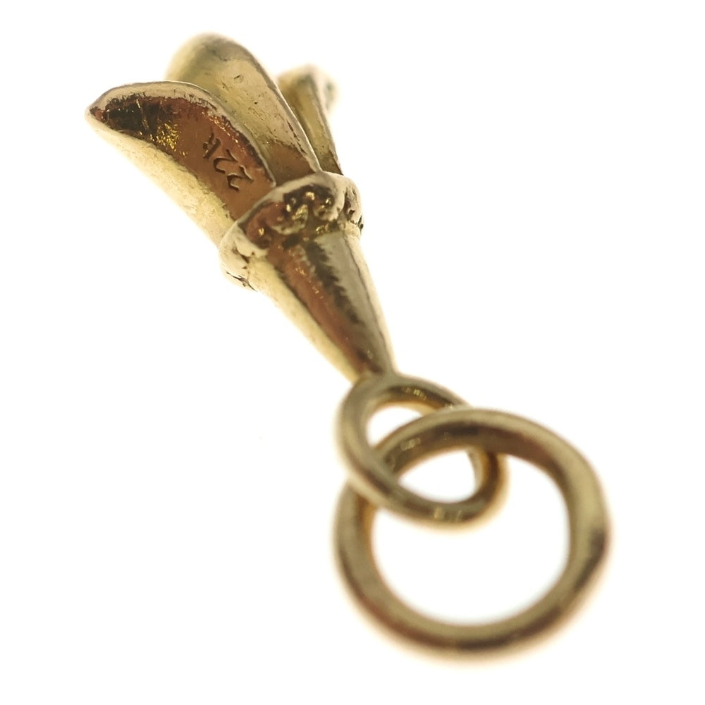CHROME HEARTS クロムハーツ 22K CHRM CRSTAIL TNY クロステイル タイニーチャーム ネックレストップ ゴールド CHROME HEARTS(クロムハーツ) 22K CHRM CRSTAIL TNY クロステイル