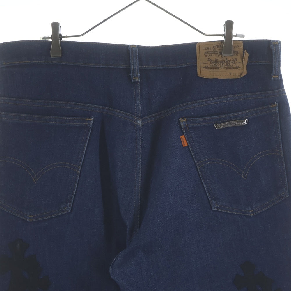 CHROME HEARTS(クロムハーツ) ×LEVI'S U VNTG JEAN BLU ORNG TAB 517 クロスパッチ付きウォッシュドデニムパンツ