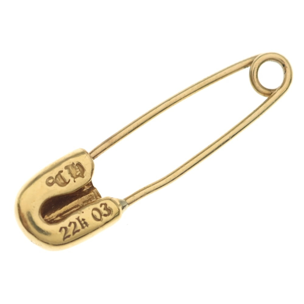 CHROME HEARTS(クロムハーツ) 22K SAFETY PIN S 1DIA 22Kスモールセーフティピン 1ダイヤ ゴールドネックレストップ