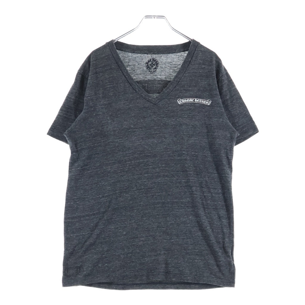 CHROME HEARTS(クロムハーツ) バックスクロールラベルプリント Vネック半袖Tシャツカットソー グレー