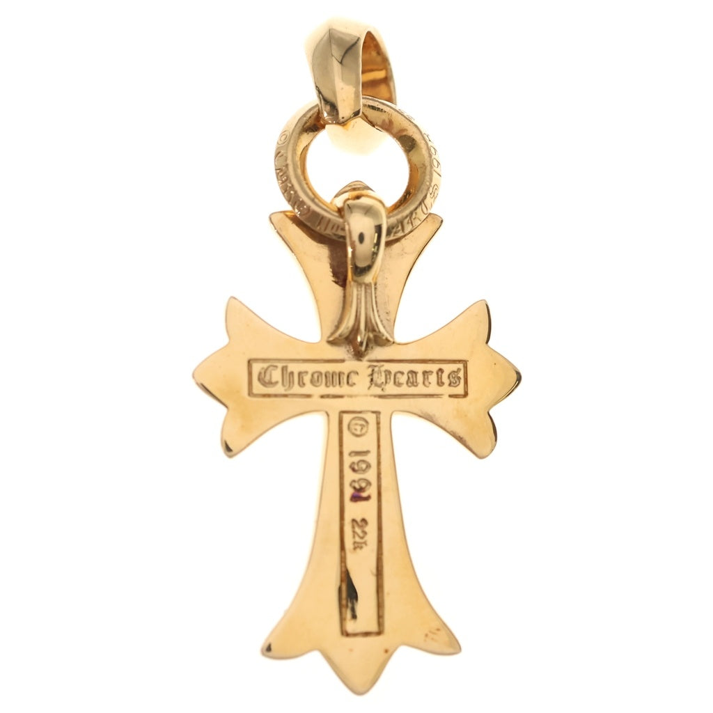 CHROME HEARTS(クロムハーツ) 22K CH CRS SML W/BALE スモールCHクロス Wベイル ゴールドネックレストップ