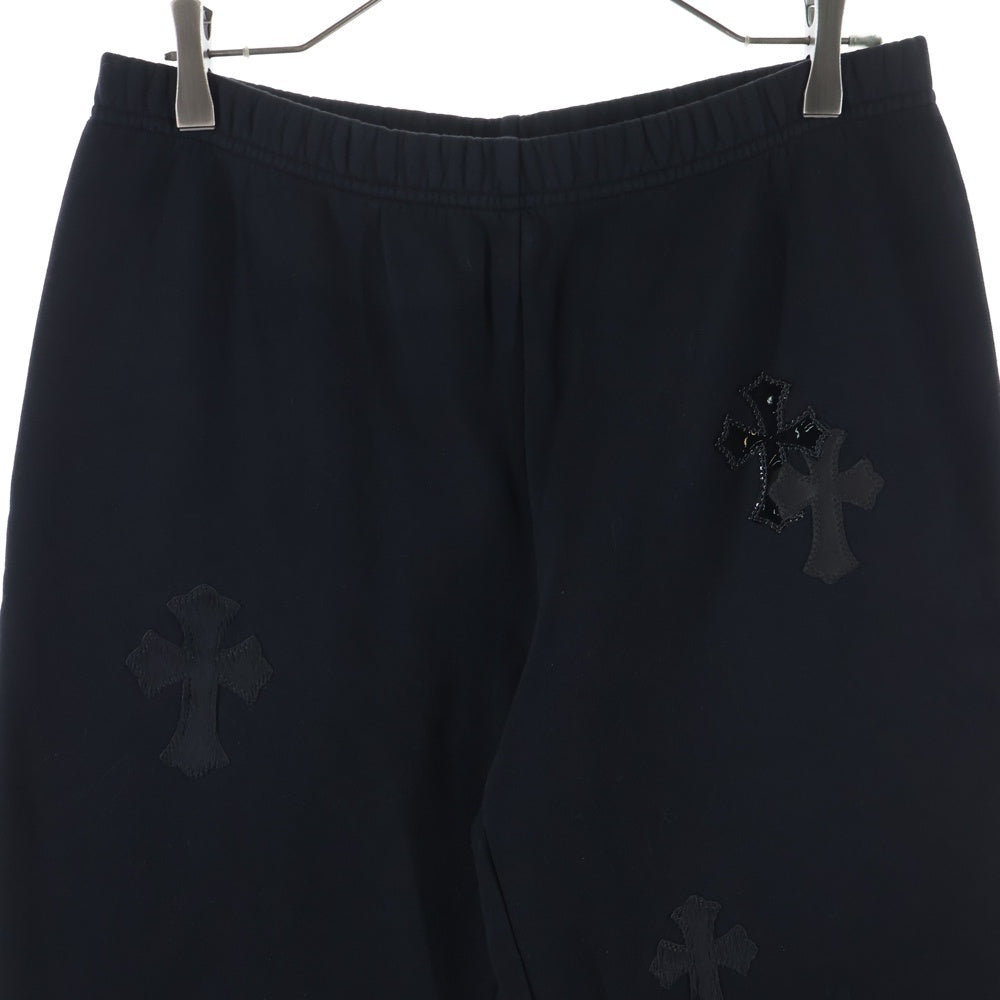 CHROME HEARTS(クロムハーツ) Y NOT クロスパッチ付きスウェットロングパンツ ブラック