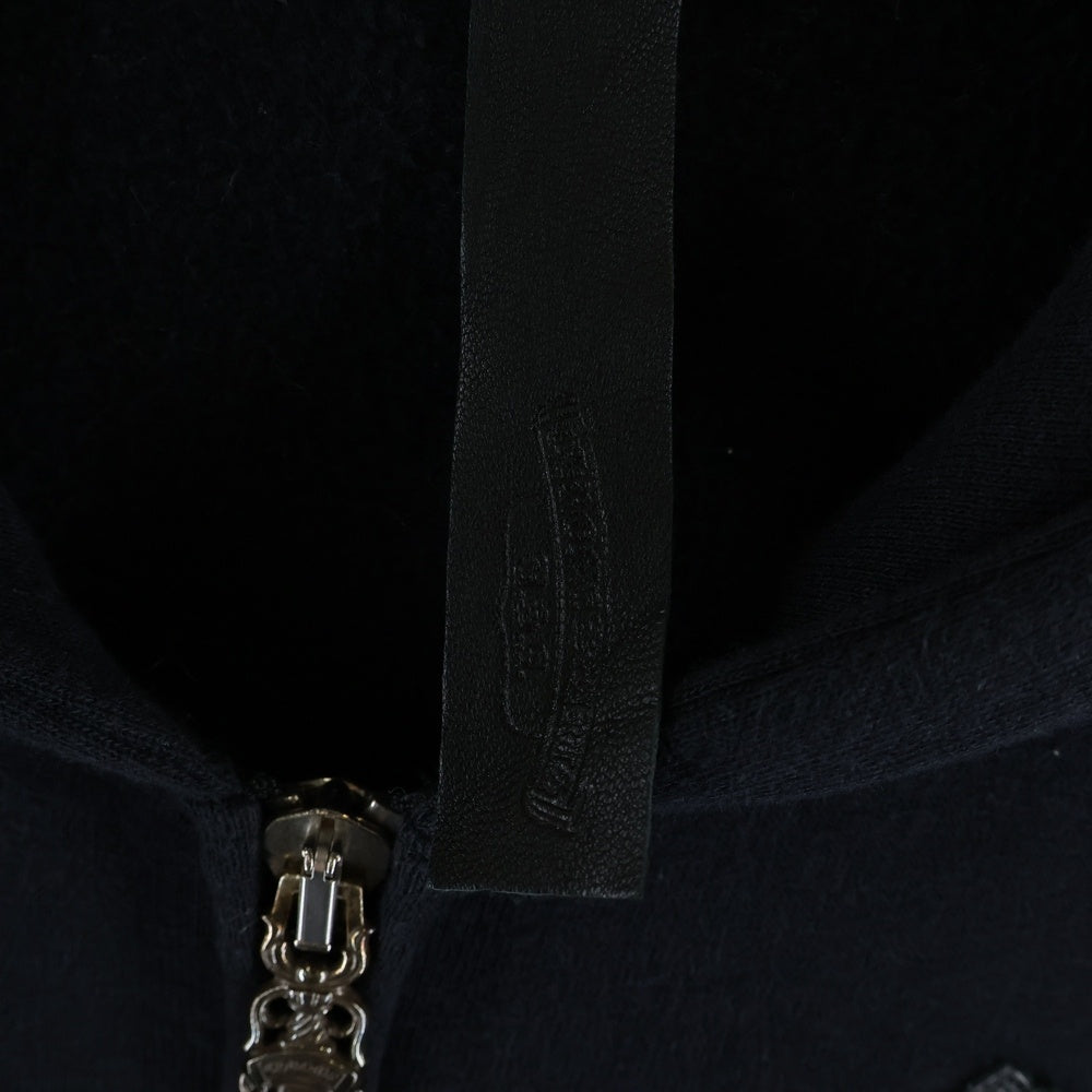 CHROME HEARTS(クロムハーツ) Y NOT HD ZIP 袖レザー切り替えクロスパッチ ジップパーカー