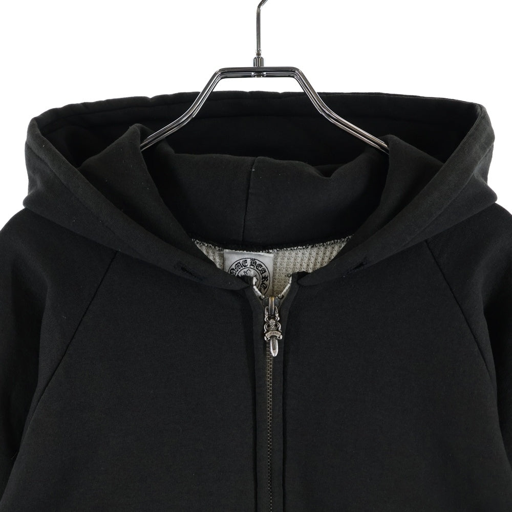 CHROME HEARTS クロムハーツ OLD THRML SWTSHRT HD ZIP 裏地サーマル バックスクロールプリント ダガージップアップパーカー ブラック CHROME HEARTS(クロムハーツ) OLD THRML SWTSHRT HD ZIP 裏地サーマル