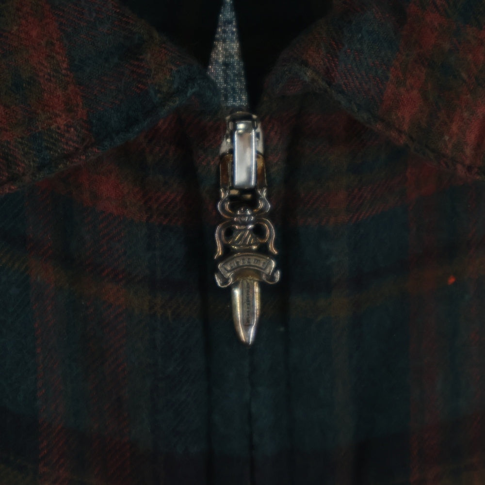 CHROME HEARTS(クロムハーツ) Y NOT HEYWOOD ダガージップアップフランネルチェック長袖シャツ