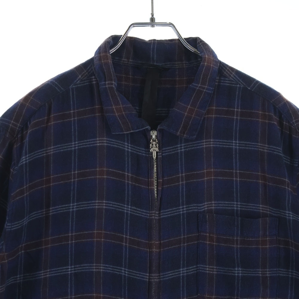 CHROME HEARTS(クロムハーツ) Y NOT HEYWOOD ダガージップアップフランネルチェック半袖シャツ