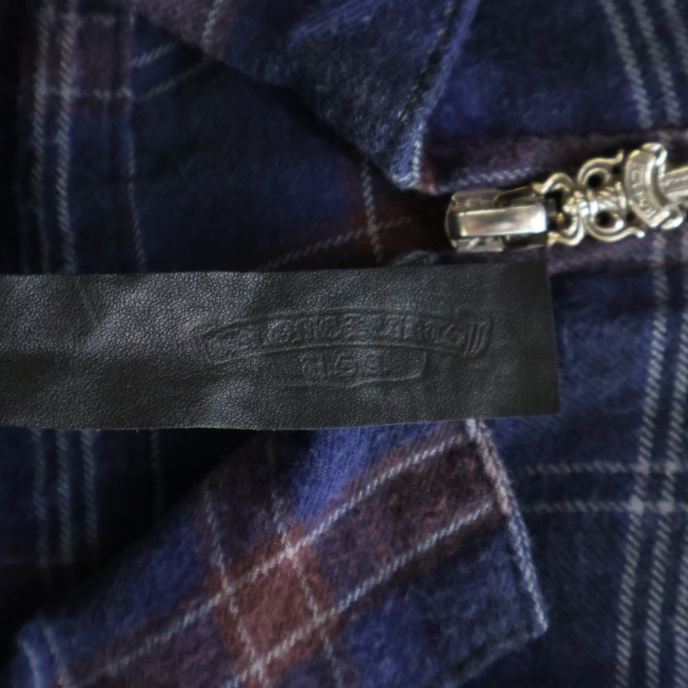 CHROME HEARTS(クロムハーツ) Y NOT HEYWOOD ダガージップアップフランネルチェック半袖シャツ