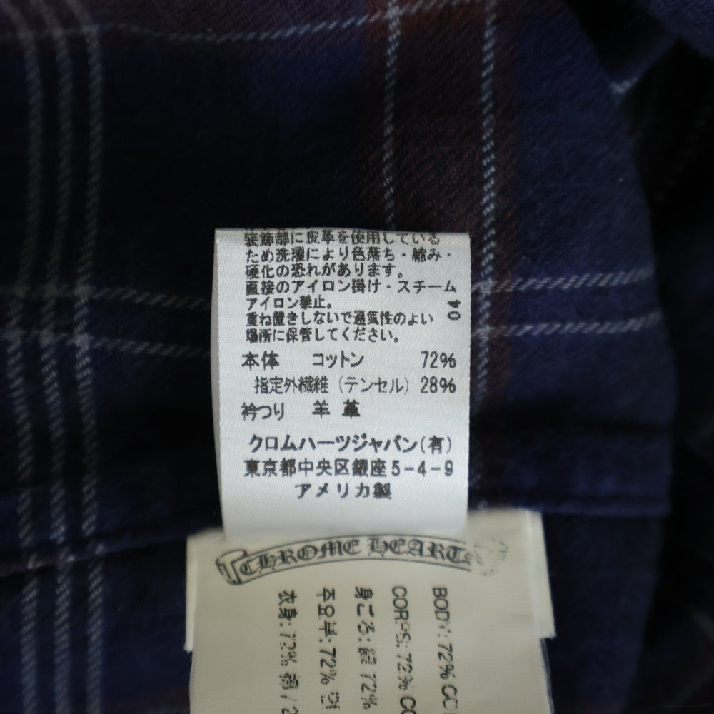 CHROME HEARTS(クロムハーツ) Y NOT HEYWOOD ダガージップアップフランネルチェック半袖シャツ