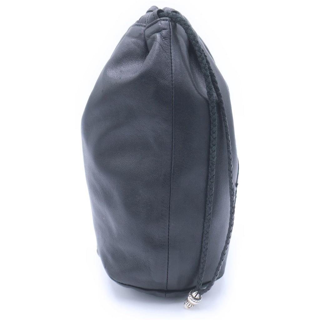CHROME HEARTS(クロムハーツ) DRW STRNG SACK BS BSフレアドローストリングサック レザー巾着ハンドバッグ