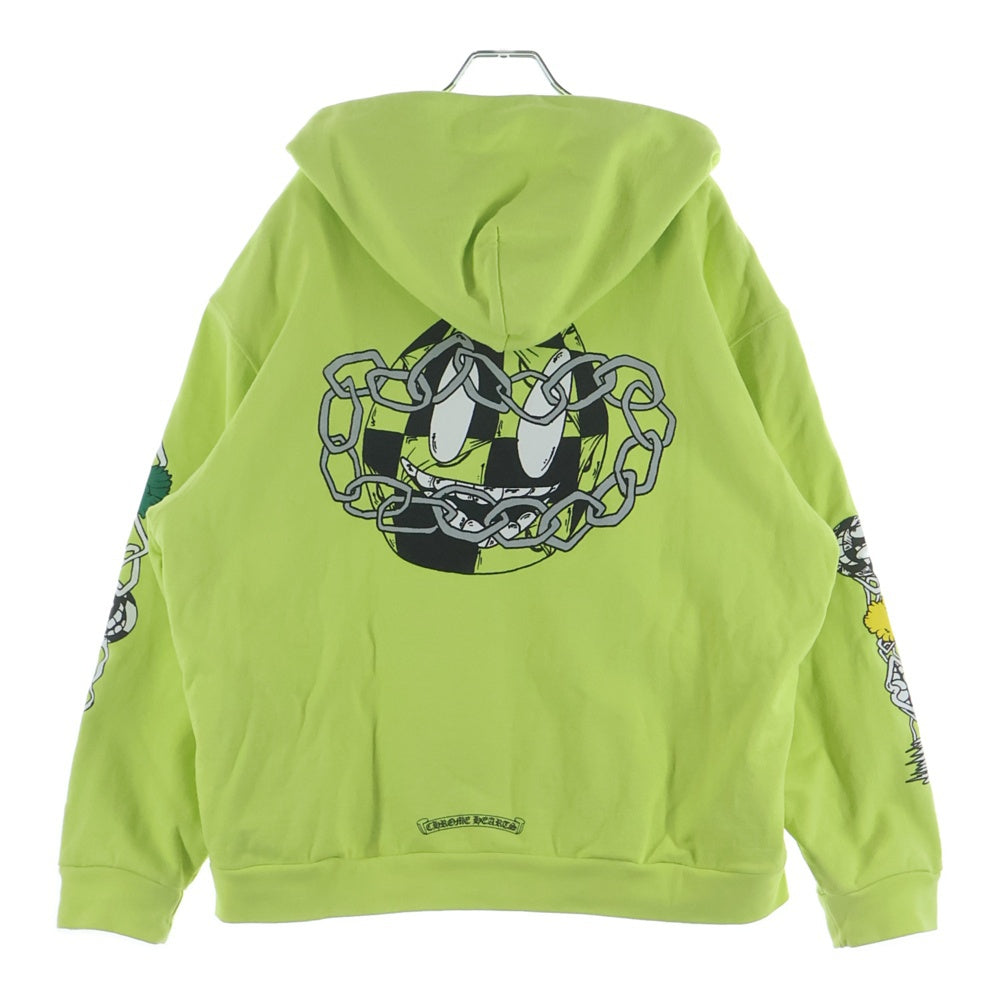 CHROME HEARTS(クロムハーツ) 22AW ×MATTY BOY PPO LINK ZIP UP HOODIE ×マッティボーイ リンク ダガージップアップフーディ パーカー プリント 裏地サーマル ライムグリーン