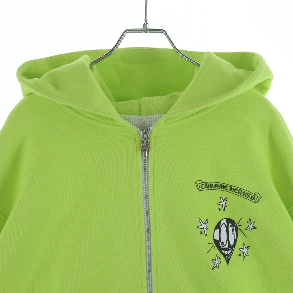 CHROME HEARTS(クロムハーツ) 22AW ×MATTY BOY PPO LINK ZIP UP HOODIE ×マッティボーイ リンク ダガージップアップフーディ パーカー プリント 裏地サーマル ライムグリーン
