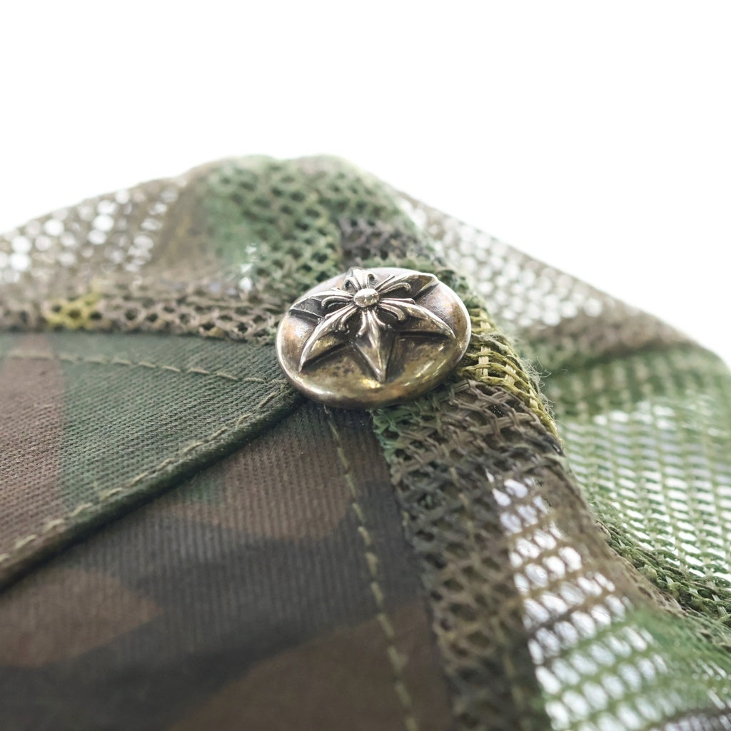 CHROME HEARTS(クロムハーツ) OLD TRUCKER CAP レザースターパッチ カモ柄 メッシュ トラッカーキャップ カーキ