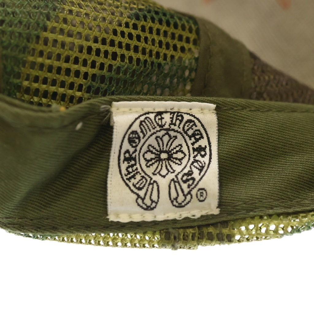 CHROME HEARTS(クロムハーツ) OLD TRUCKER CAP レザースターパッチ カモ柄 メッシュ トラッカーキャップ カーキ